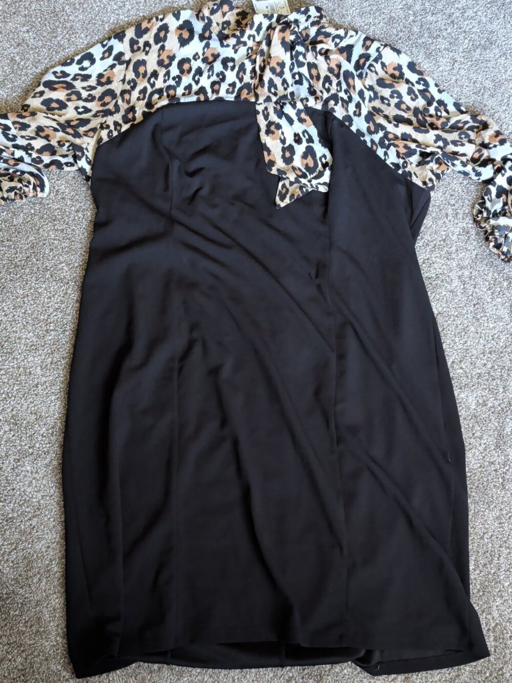NWT Ashely Stewart Leopard Print/Black Size 26/28 Dress w/ 3/4 Sleeves
